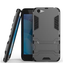 Armor Premium Tactical Grip Kickstand Shockproof Dual Layer Rugged Hard Cover for Vivo Y53 - Gray