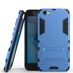 Armor Premium Tactical Grip Kickstand Shockproof Dual Layer Rugged Hard Cover for Vivo Y53 - Light Blue
