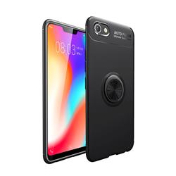 Auto Focus Invisible Ring Holder Soft Phone Case for vivo Y83 - Black