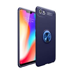 Auto Focus Invisible Ring Holder Soft Phone Case for vivo Y83 - Blue
