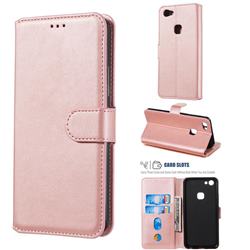 Retro Calf Matte Leather Wallet Phone Case for vivo Y83 - Pink