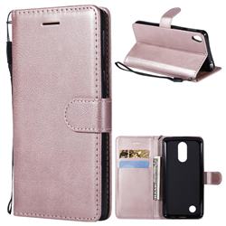 Retro Greek Classic Smooth PU Leather Wallet Phone Case for Sony Xperia E5 - Rose Gold