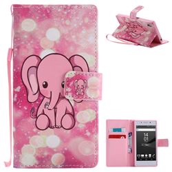 Pink Elephant PU Leather Wallet Case for Sony Xperia Z5 / Z5 Dual