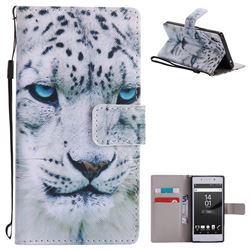 White Leopard PU Leather Wallet Case for Sony Xperia Z5 / Z5 Dual