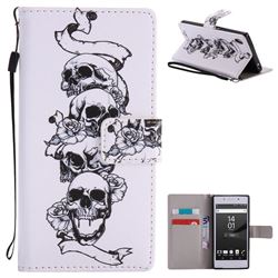 Skull Head PU Leather Wallet Case for Sony Xperia Z5 / Z5 Dual