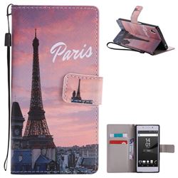 Paris Eiffel Tower PU Leather Wallet Case for Sony Xperia Z5 / Z5 Dual