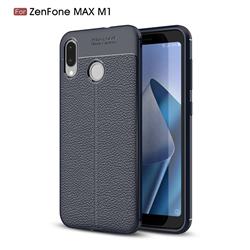 Luxury Auto Focus Litchi Texture Silicone TPU Back Cover for Asus Zenfone Max (M1) ZB555KL - Dark Blue