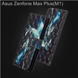 Snow Wolf 3D Painted Leather Wallet Case for Asus Zenfone Max Plus (M1) ZB570TL