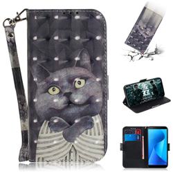 Cat Embrace 3D Painted Leather Wallet Phone Case for Asus Zenfone Max Plus (M1) ZB570TL