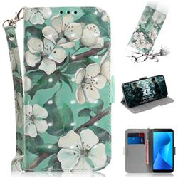 Watercolor Flower 3D Painted Leather Wallet Phone Case for Asus Zenfone Max Plus (M1) ZB570TL