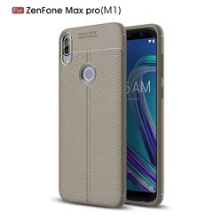 Luxury Auto Focus Litchi Texture Silicone TPU Back Cover for Asus Zenfone Max Pro (M1) ZB601KL - Gray