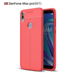 Luxury Auto Focus Litchi Texture Silicone TPU Back Cover for Asus Zenfone Max Pro (M1) ZB601KL - Red