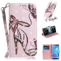 Butterfly High Heels 3D Painted Leather Wallet Phone Case for Asus Zenfone Max Pro (M1) ZB601KL