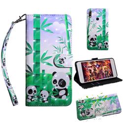 Eating Bamboo Pandas 3D Painted Leather Wallet Case for Asus Zenfone Max Pro (M2) ZB631KL