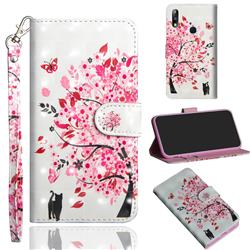 Tree and Cat 3D Painted Leather Wallet Case for Asus Zenfone Max Pro (M2) ZB631KL