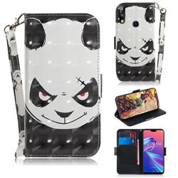 Angry Bear 3D Painted Leather Wallet Phone Case for Asus Zenfone Max Pro (M2) ZB631KL