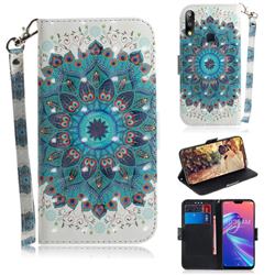 Peacock Mandala 3D Painted Leather Wallet Phone Case for Asus Zenfone Max Pro (M2) ZB631KL