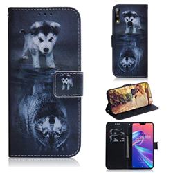 Wolf and Dog PU Leather Wallet Case for Asus Zenfone Max Pro (M2) ZB631KL