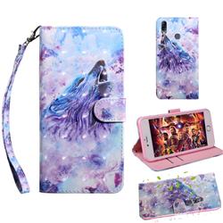 Roaring Wolf 3D Painted Leather Wallet Case for Asus Zenfone Max (M2) ZB633KL