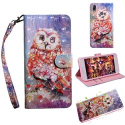 Colored Owl 3D Painted Leather Wallet Case for Asus Zenfone Max (M2) ZB633KL
