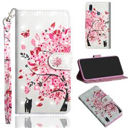 Tree and Cat 3D Painted Leather Wallet Case for Asus Zenfone Max (M2) ZB633KL