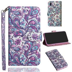 Swirl Flower 3D Painted Leather Wallet Case for Asus Zenfone Max (M2) ZB633KL