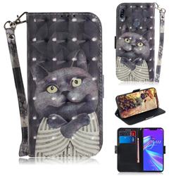 Cat Embrace 3D Painted Leather Wallet Phone Case for Asus Zenfone Max (M2) ZB633KL