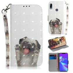 Pug Dog 3D Painted Leather Wallet Phone Case for Asus Zenfone Max (M2) ZB633KL
