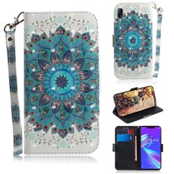 Peacock Mandala 3D Painted Leather Wallet Phone Case for Asus Zenfone Max (M2) ZB633KL
