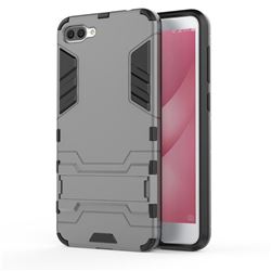 Armor Premium Tactical Grip Kickstand Shockproof Dual Layer Rugged Hard Cover for Asus Zenfone 4 Max ZC520KL - Gray