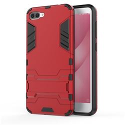 Armor Premium Tactical Grip Kickstand Shockproof Dual Layer Rugged Hard Cover for Asus Zenfone 4 Max ZC520KL - Wine Red