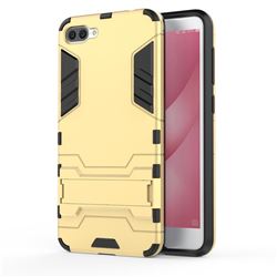 Armor Premium Tactical Grip Kickstand Shockproof Dual Layer Rugged Hard Cover for Asus Zenfone 4 Max ZC520KL - Golden