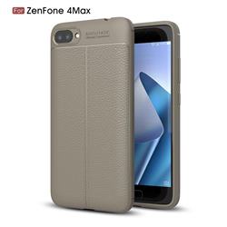 Luxury Auto Focus Litchi Texture Silicone TPU Back Cover for Asus Zenfone 4 Max ZC520KL - Gray