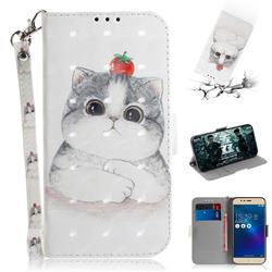 Cute Tomato Cat 3D Painted Leather Wallet Phone Case for Asus Zenfone 3 Max ZC520TL