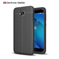 Luxury Auto Focus Litchi Texture Silicone TPU Back Cover for Asus Zenfone 4 Selfie ZD553KL - Black
