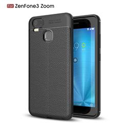 Luxury Auto Focus Litchi Texture Silicone TPU Back Cover for Asus Zenfone 3 Zoom ZE553KL - Black