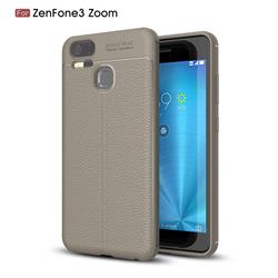 Luxury Auto Focus Litchi Texture Silicone TPU Back Cover for Asus Zenfone 3 Zoom ZE553KL - Gray