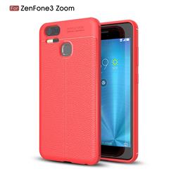 Luxury Auto Focus Litchi Texture Silicone TPU Back Cover for Asus Zenfone 3 Zoom ZE553KL - Red