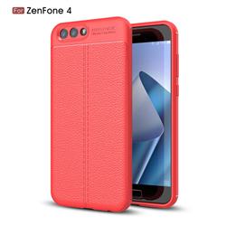 Luxury Auto Focus Litchi Texture Silicone TPU Back Cover for Asus Zenfone 4 ZE554KL - Red