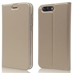 Ultra Slim Card Magnetic Automatic Suction Leather Wallet Case for Asus Zenfone 4 ZE554KL - Champagne