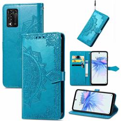 Embossing Imprint Mandala Flower Leather Wallet Case for ZTE Libero 5G II - Blue