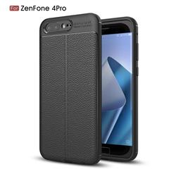 Luxury Auto Focus Litchi Texture Silicone TPU Back Cover for Asus Zenfone 4 Pro ZS551KL - Black