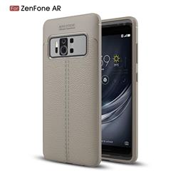 Luxury Auto Focus Litchi Texture Silicone TPU Back Cover for Asus Zenfone AR ZS571KL - Gray