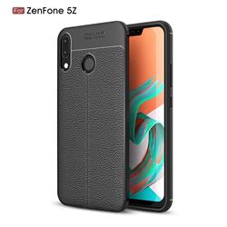 Luxury Auto Focus Litchi Texture Silicone TPU Back Cover for Asus Zenfone 5Z ZS620KL - Black