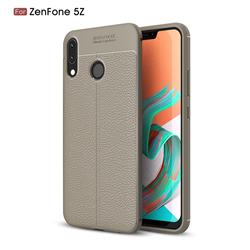 Luxury Auto Focus Litchi Texture Silicone TPU Back Cover for Asus Zenfone 5Z ZS620KL - Gray