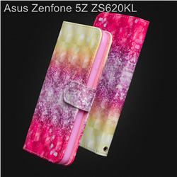 Gradient Rainbow 3D Painted Leather Wallet Case for Asus Zenfone 5Z ZS620KL