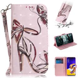 Butterfly High Heels 3D Painted Leather Wallet Phone Case for Asus Zenfone 5Z ZS620KL
