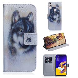 Snow Wolf PU Leather Wallet Case for Asus Zenfone 5Z ZS620KL