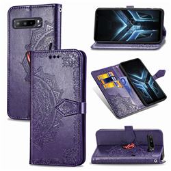 Embossing Imprint Mandala Flower Leather Wallet Case for Asus ROG Phone 3 ZS661KS - Purple