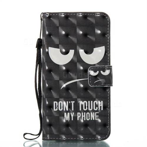 Do Not Touch My Phone 3d Painted Leather Wallet Case For Iphone X58 Inch